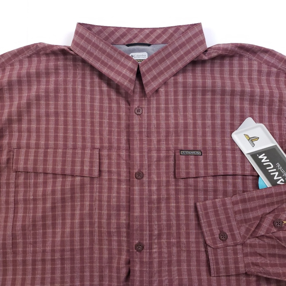 Columbia Titanium Button Front Shirt Brick NWT